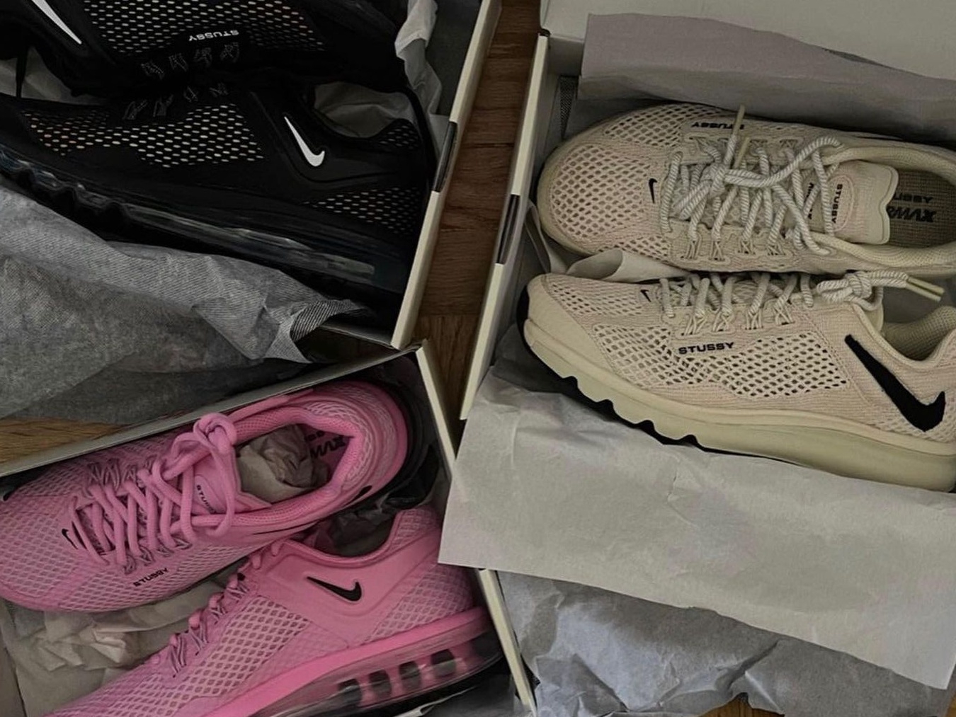 Stussy x Nike Air Max 2015 聯名球鞋「黑魂」、「粉嫩」配色發表，鞋迷們選擇障礙發作了嗎？