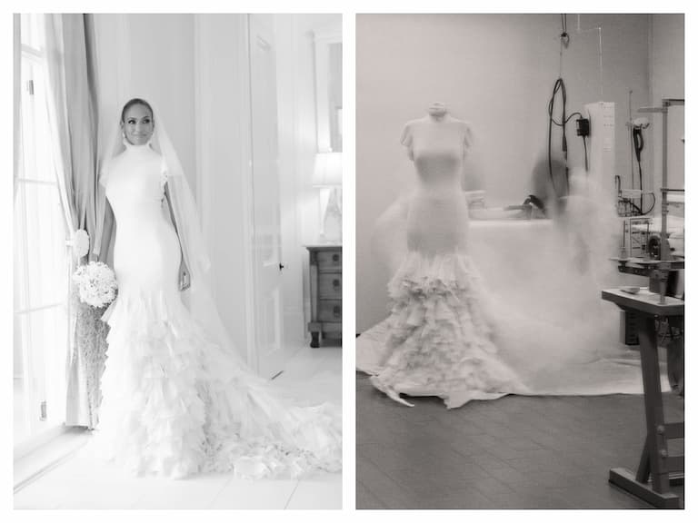 太美！Jennifer Lopez 與 Ben Affleck 婚禮穿著Ralph Lauren訂製禮服