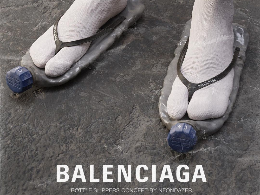 巴黎世家 BALENCIAGA 將推出「回收寶特瓶拖鞋」？設計師 Neon Dazer 揭曉概念真相！