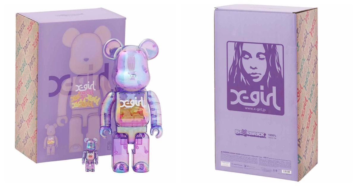 X-girl - 最安新品 BE@RBRICK X-girl CLEAR PURPLE 1000% MEDICOM TOY BE@RBRICK X-girl CLEAR PURPLE 1000％ Bearbrick