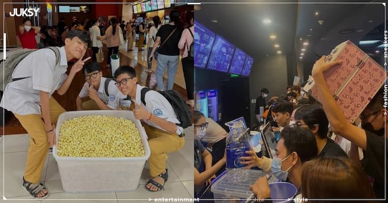 越南電影院推「免費送爆米花」還不限容器去裝，大水桶、嬰兒澡盆通通都出場！