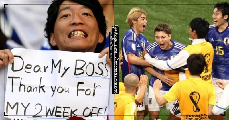 日本球迷於卡達現場高舉「感謝老闆讓我休假 2 週」，畫面曝光引熱議！