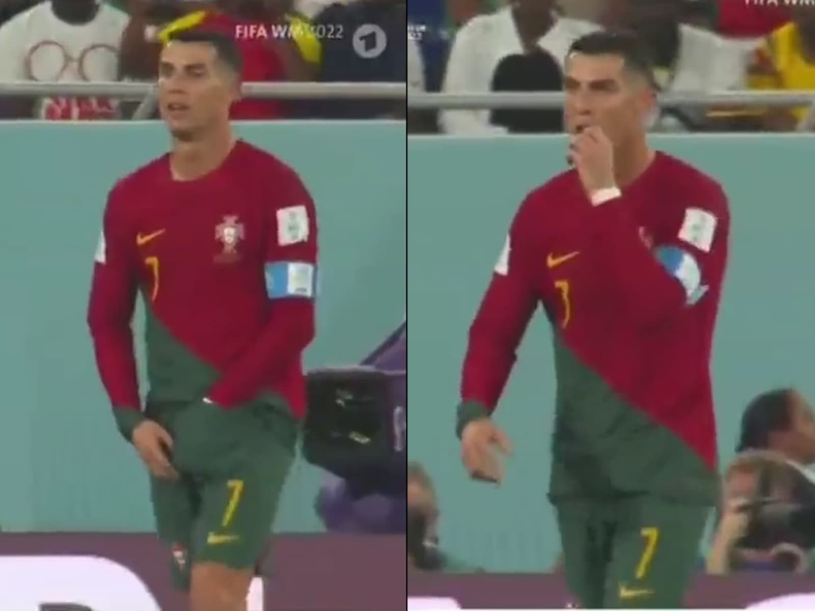 卡達世界盃／Cristiano Ronaldo「C 羅」打球打到一半手伸「褲檔掏食吃」引網友熱議！