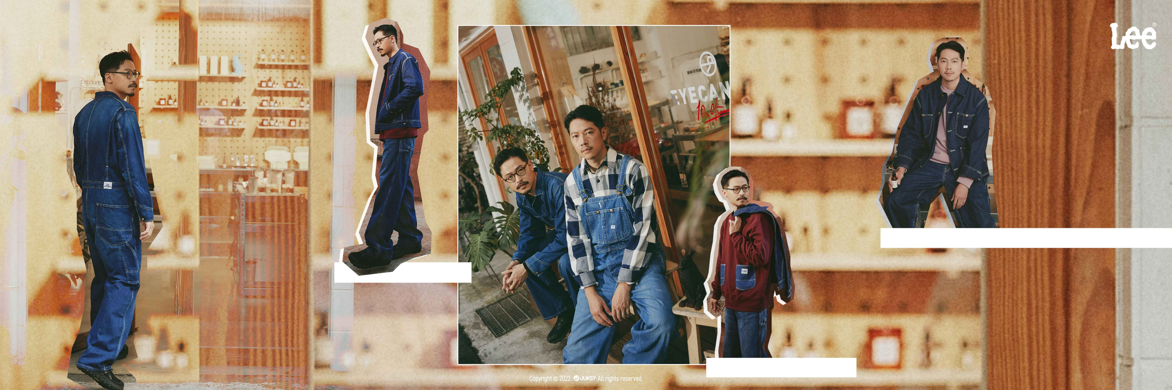 「Reimagined Denim 再譯經典」——  EYECANDLE 主理人兄弟 Kevin & Yuan，加熱後再重塑、不斷調配出不一樣的香氣，穿上 Lee Jeans 一起再造經典！