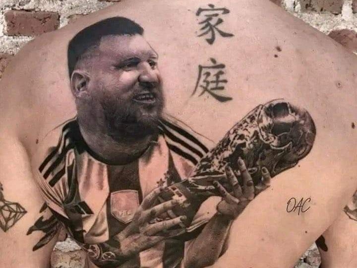 卡達世界盃／球迷分享梅西 Lionel Messi 冠軍刺青，網友嘲諷大笑：「先生你哪位？」