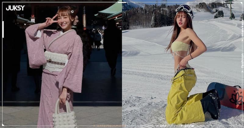 啦啦隊女神林襄在雪地單穿「火辣比基尼」拍照，立刻吸引超過 15 萬人狂按讚！