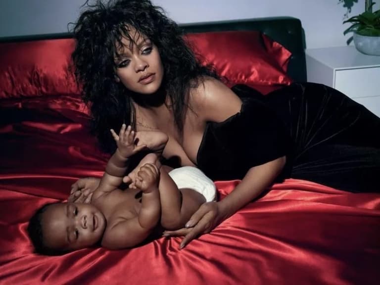 蕾哈娜 Rihanna 發兒子超萌委屈落淚照,搞笑表示:「小胖子因為不能去奧斯卡在哭!」