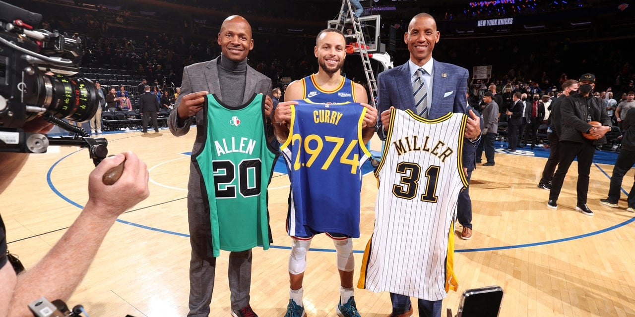 NBA 三分射手 Stephen Curry Ray Allen Reggie Miller