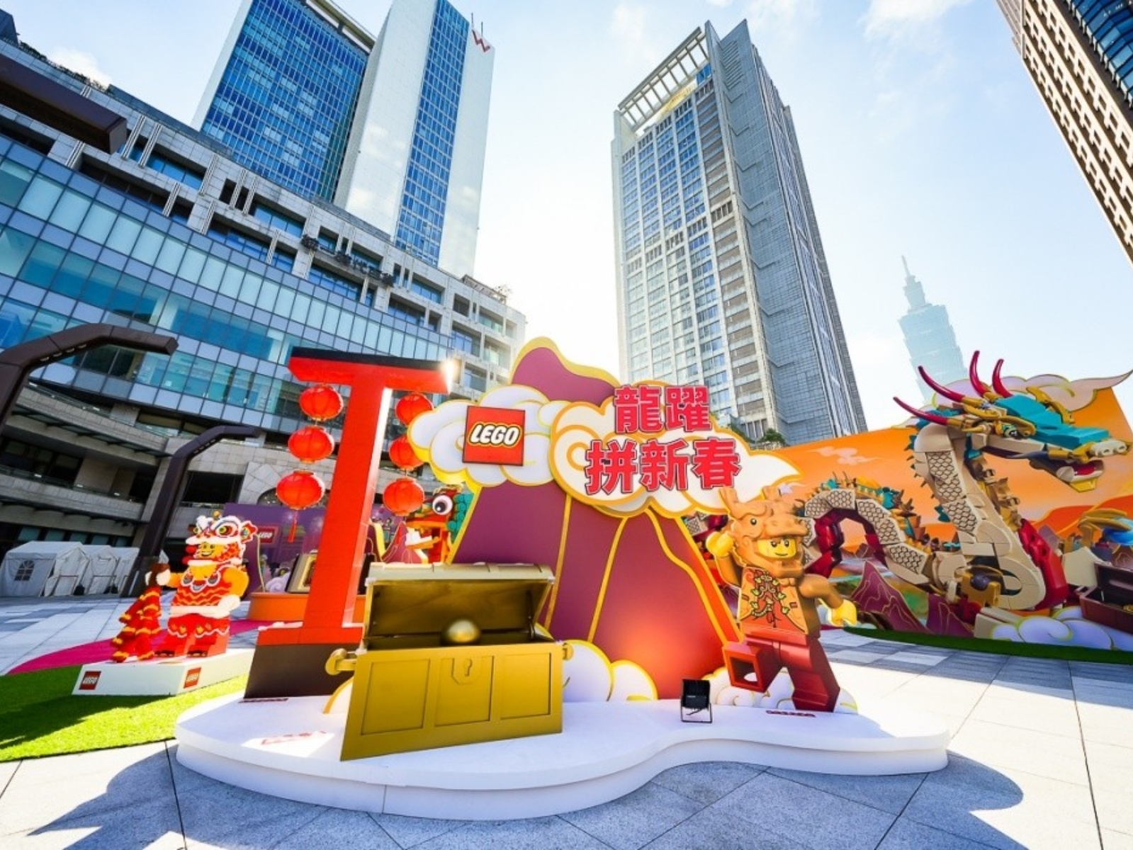 台灣樂高 LEGO「龍躍拼新春」神龍秘境尋寶新春活動登場！放大 30 倍龍年積木組超壯觀～