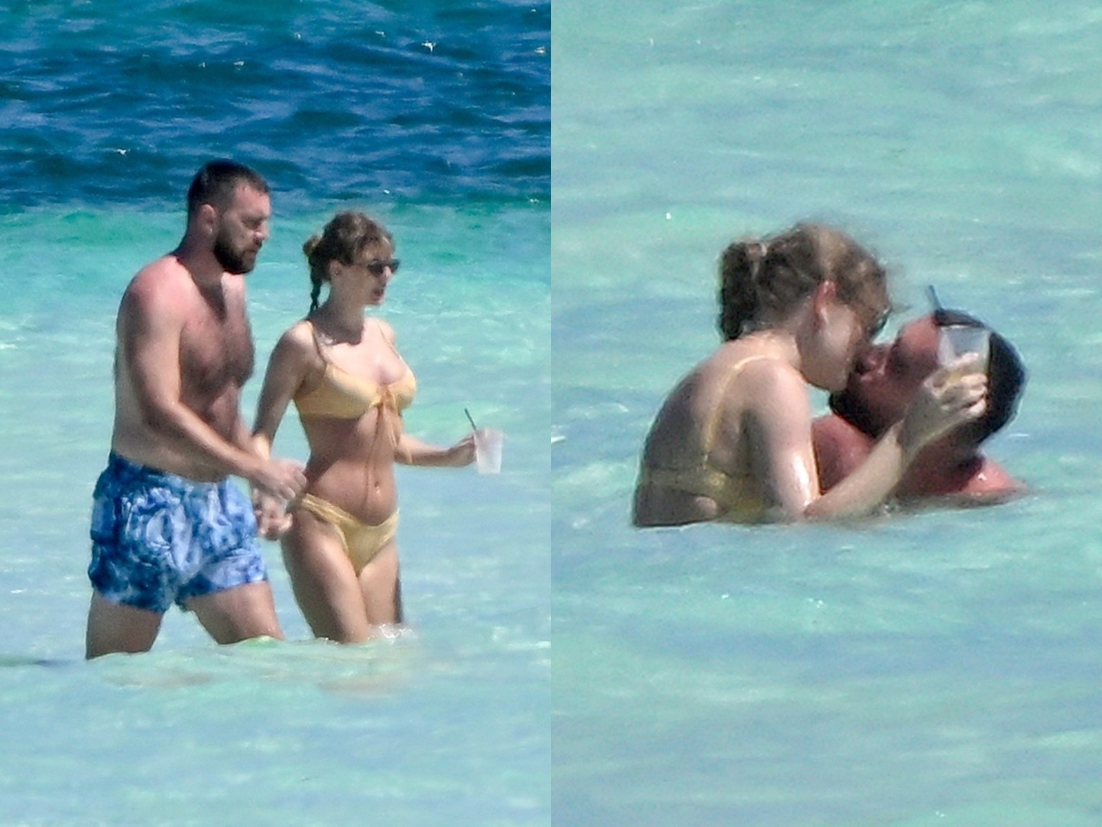 泰勒絲 Taylor Swift 穿性感比基尼和男友 Travis Kelce 海灘約會，瘋狂熱吻超甜蜜！