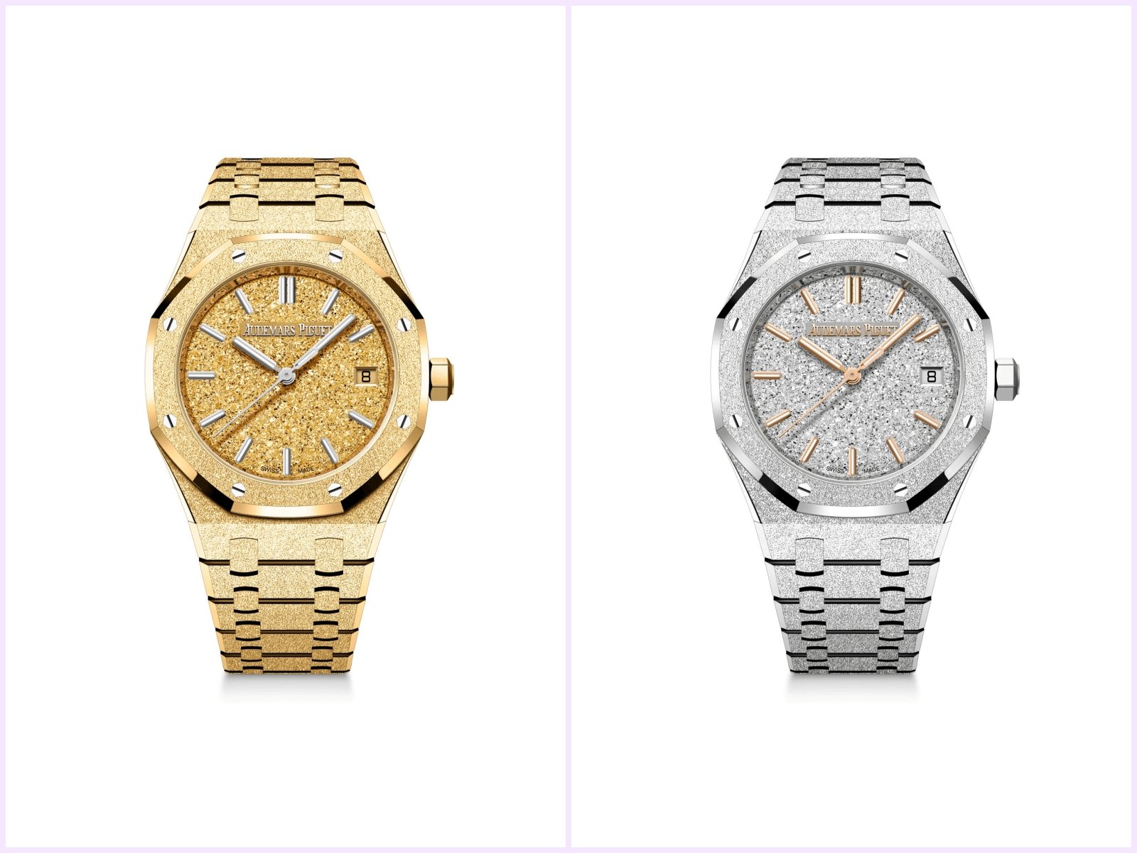 愛彼推出 34 毫米 ROYAL OAK 皇家橡樹系列自動上鏈霜金腕錶璀璨新作