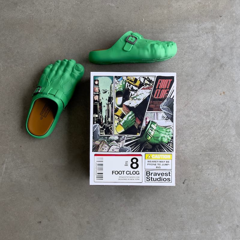 Bravest Studios 打造「綠巨人浩克拖鞋 Foot Clogs」