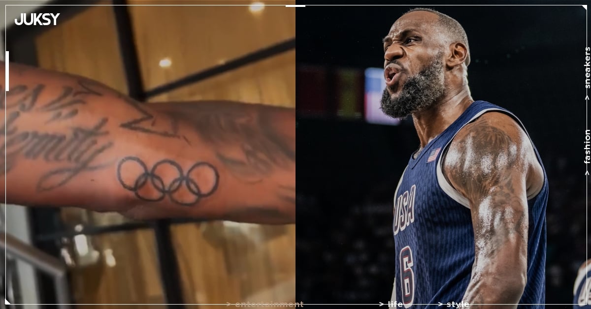 NBA／詹皇 LeBron James 秀最新的「奧運五環」刺青