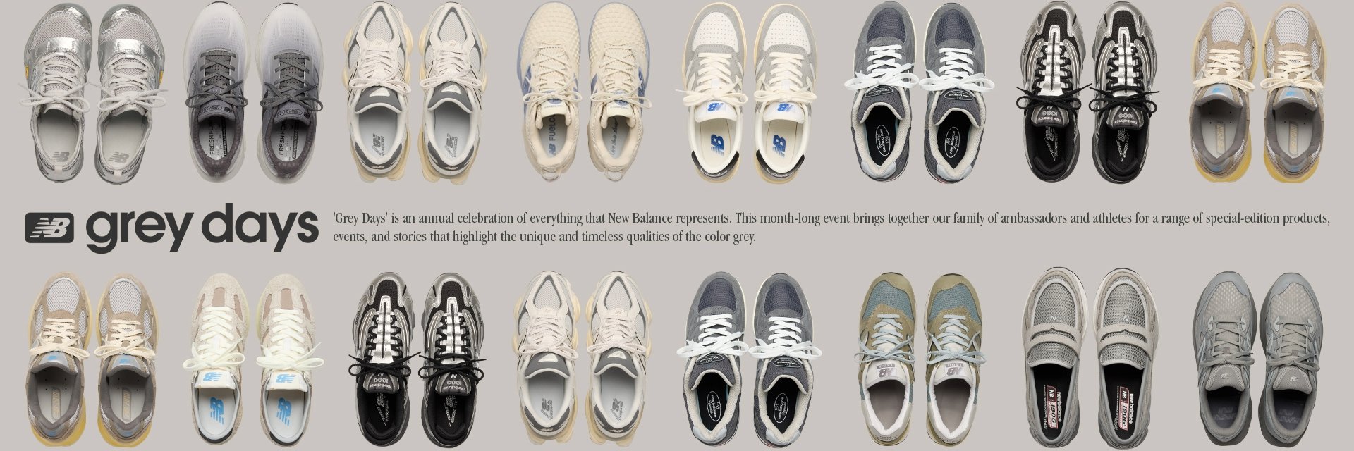 New Balance Grey Days 2025⎪ 7雙經典型號限定灰階上陣，鞋皇1300睽違五年重磅回歸，掀起經典重燃的灰色浪潮！