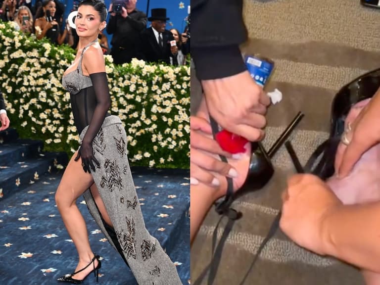 凱莉珍娜 Kylie Jenner Met Gala 高跟鞋竟用膠帶黏腳底,「脫鞋災難現場」曝光!