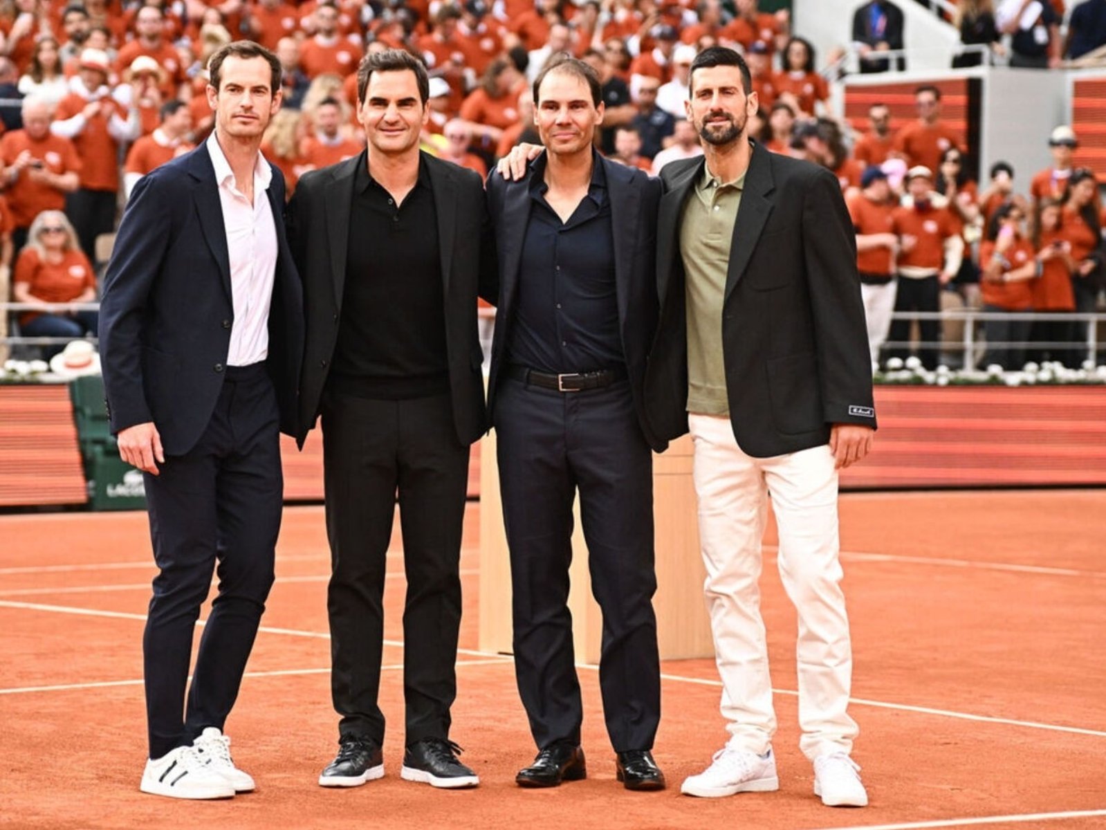 法網舉行 Rafael Nadal 致敬儀式，四巨頭再度聚首感動全場球迷！