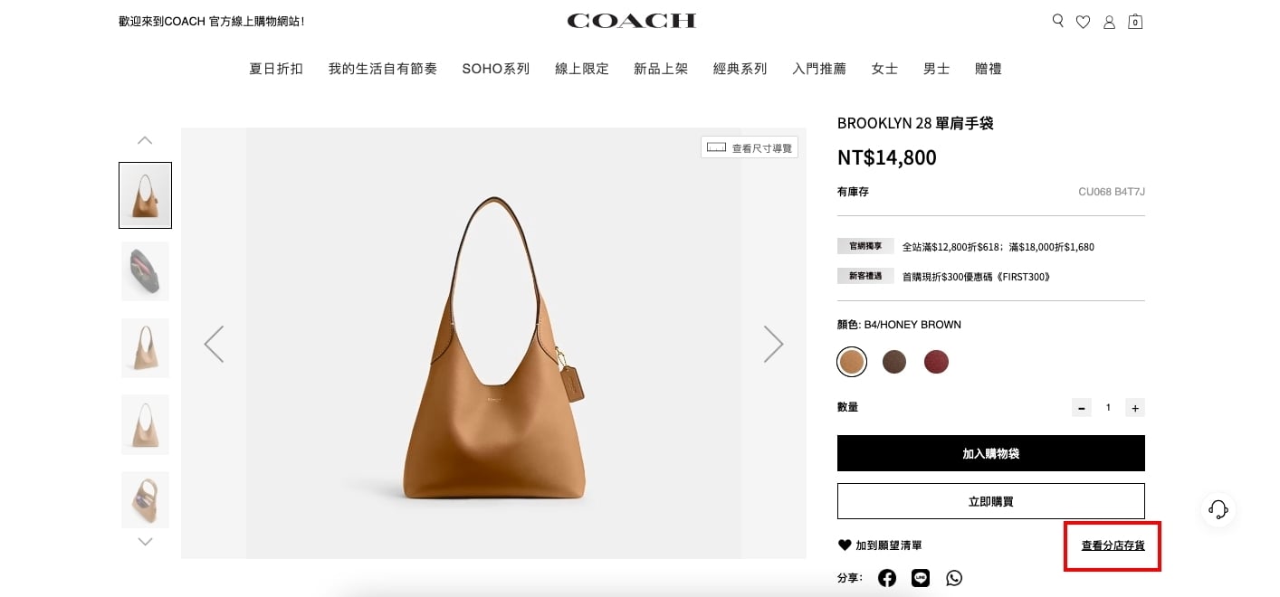 Coach 布魯克林包