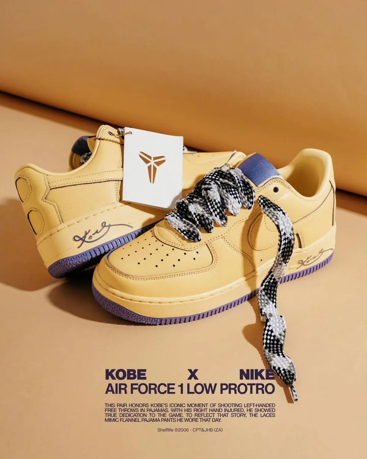 Kobe x Nike Air Force 1 Low 紫金配色釋出,重現老大「手骨折堅持練投」經典一幕!