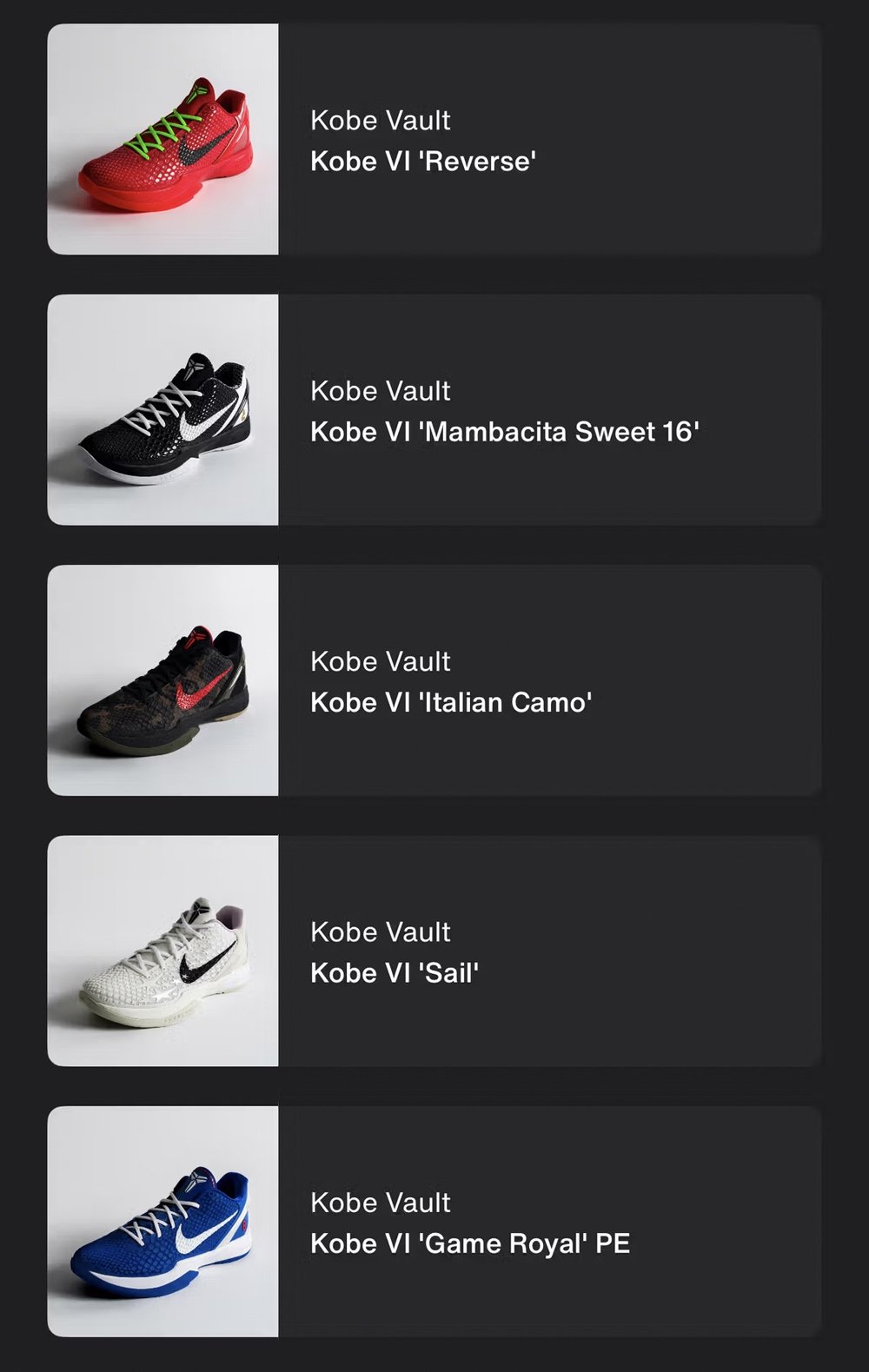 Nike SNKRS「Kobe Vault」數位金庫正式上線，收納 Kobe 全系列鞋款帥度爆表！