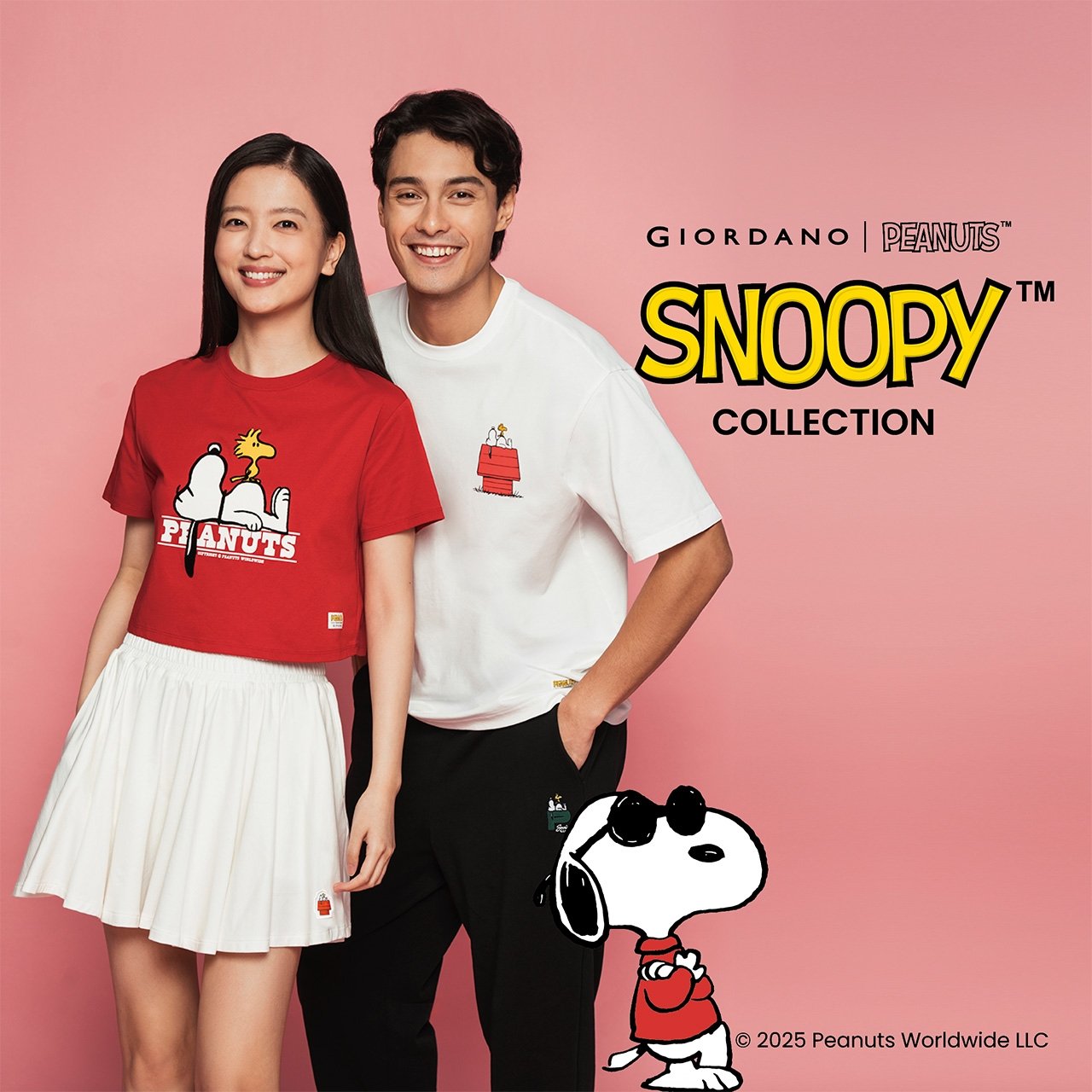 GIORDANO | PEANUTS 75週年限定 !SNOOPY 系列打造今夏學院風,復古潮感與童年回憶一次穿上身!