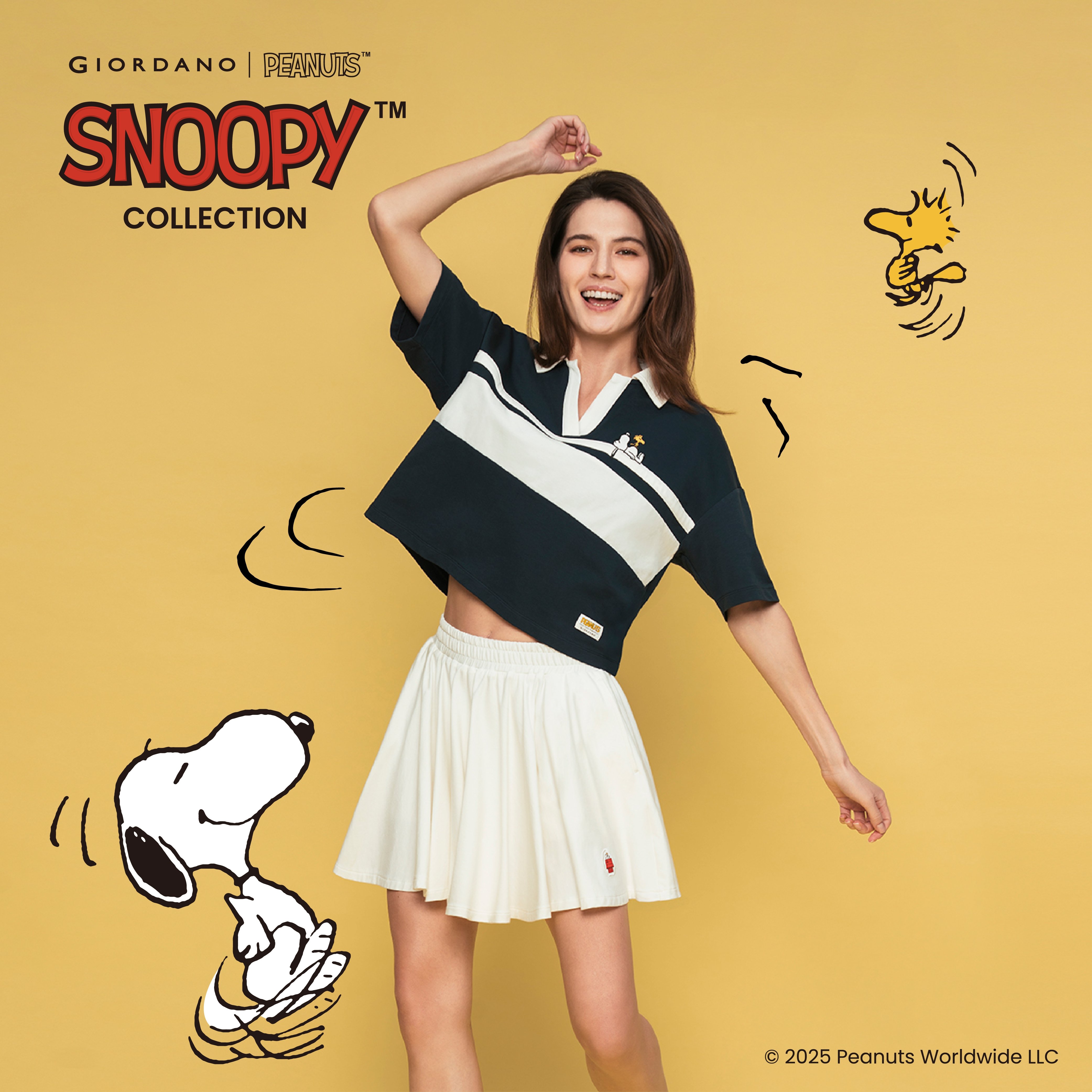 GIORDANO | PEANUTS 75週年限定 !SNOOPY 系列打造今夏學院風,復古潮感與童年回憶一次穿上身!