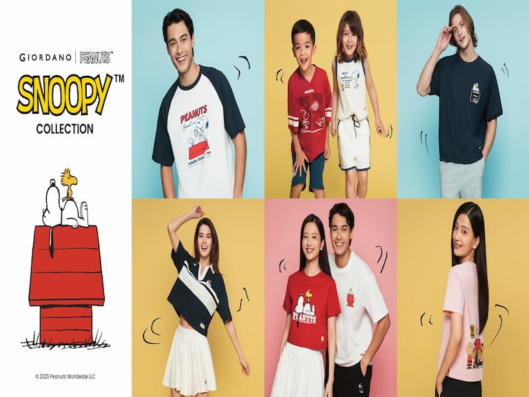 GIORDANO | PEANUTS 75週年限定 !SNOOPY 系列打造今夏學院風,復古潮感與童年回憶一次穿上身!
