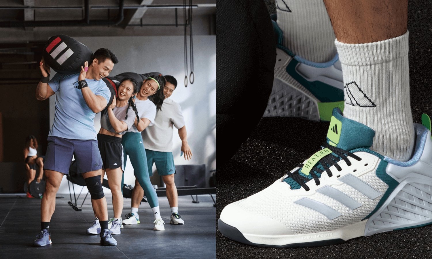 adidas全新POWER系列訓練服飾攜手奧運田徑選手楊俊瀚共同升級，新款重訓鞋DROPSET 3 穩定支撐，持續專注挑戰 練就更強的你！
