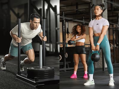 adidas全新POWER系列訓練服飾攜手奧運田徑選手楊俊瀚共同升級，新款重訓鞋DROPSET 3 穩定支撐，持續專注挑戰 練就更強的你！
