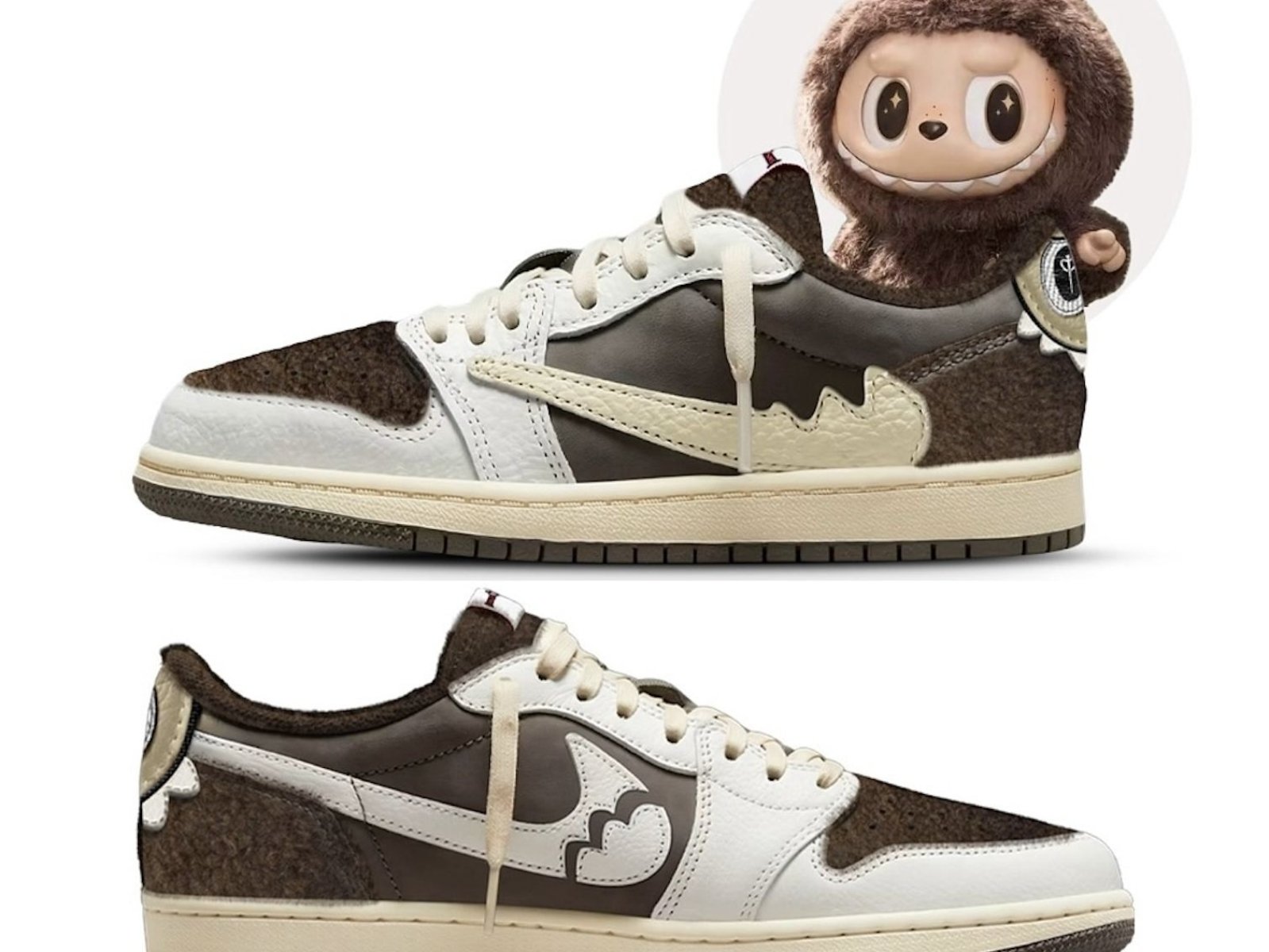 COLDSINS 推出 Labubu 版本「倒勾」Travis Scott x AJ1！玩偶與球鞋的王見王組合？