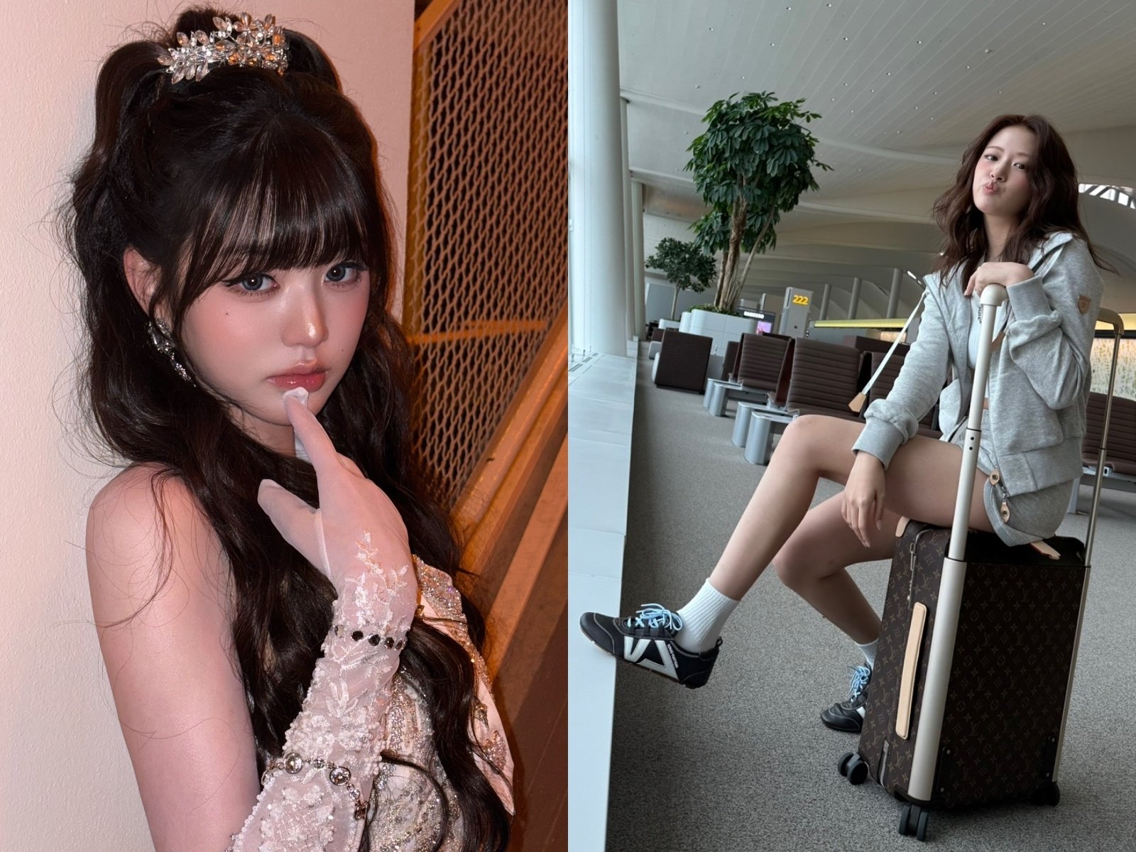 IVE 張員瑛機場路上緊盯安俞真 LV 行李箱！網笑：「原來也有女神嚮往的東西！」