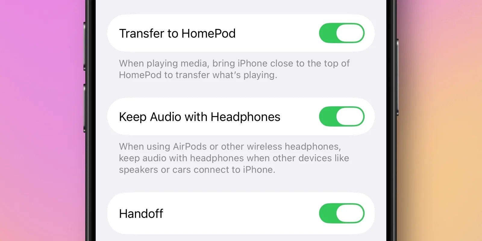 Apple 蘋果 iOS 26 更新亮點!加入「保持音訊於耳機」新功能,終於不再亂跳其他裝置!