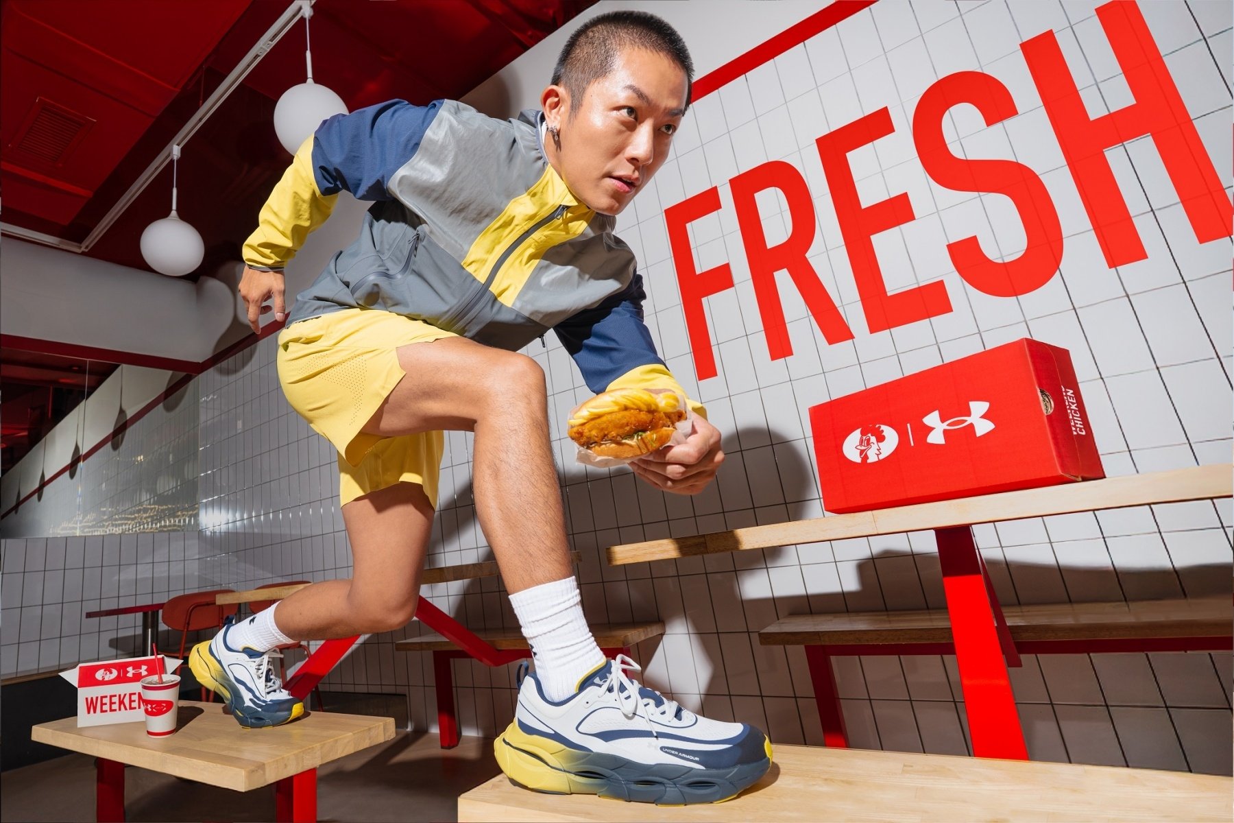 UNDER ARMOUR「UA HALO」系列婁峻碩、郭婞淳搶先演繹!與「週末炸雞」驚喜跨界聯名!