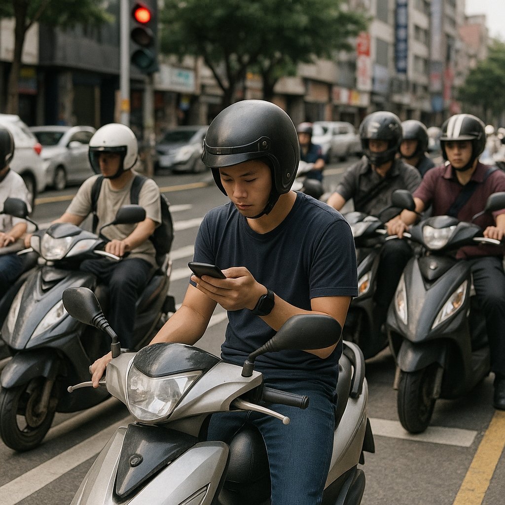 騎車滑手機罰多少?機車騎士停路邊看導航「忘熄火」遭罰 1000 元!