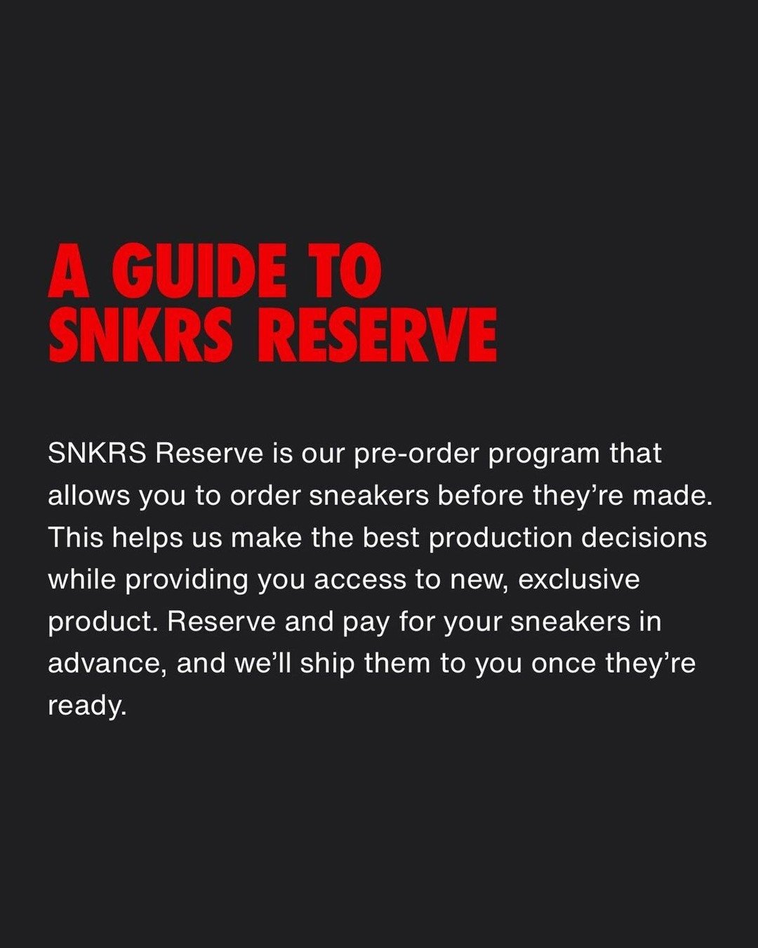 Nike「SNKRS Reserve」全新機制確定上線!爆款球鞋「搶先預定」就能保證入手!