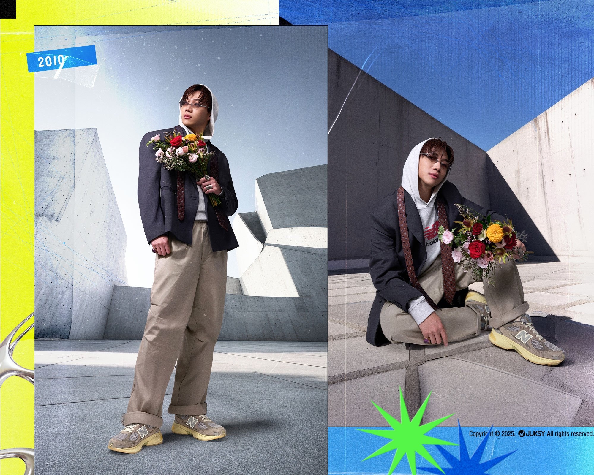 創作歌手 ØZI 詮釋 New Balance 精品薄底 204L × 街頭潮鞋 2010！「花」現大男孩的雙重樣貌，展現從音樂到穿搭的超細膩個性！