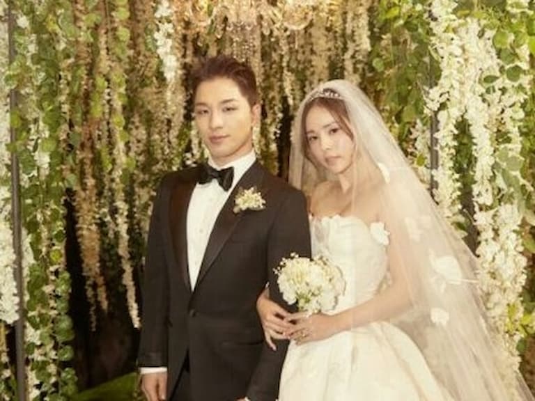 太陽、閔孝琳罕見合體!夫妻亮相婚禮太幸福,粉絲嗨喊:「神顏夫妻!」