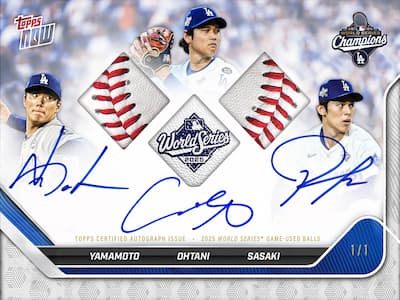 Topps 推出全球唯一「道奇日本三本柱」親簽球員卡！慶祝世界大賽二連霸價值非凡！