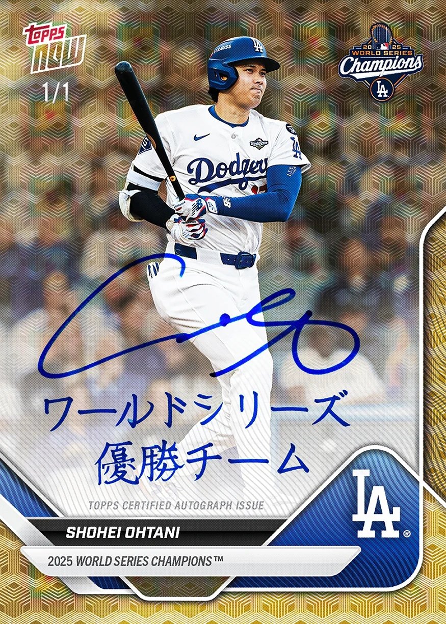 Topps 推出全球唯一「道奇日本三本柱」親簽球員卡！慶祝世界大賽二連霸價值非凡！