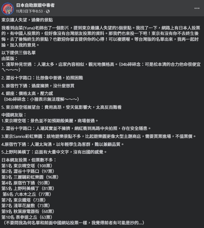 2025 東京 5 大最讓人失望的景點出爐!東京鐵塔、表參道⋯!