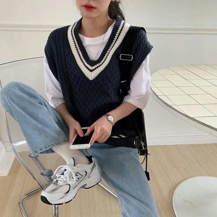 針織背心穿搭