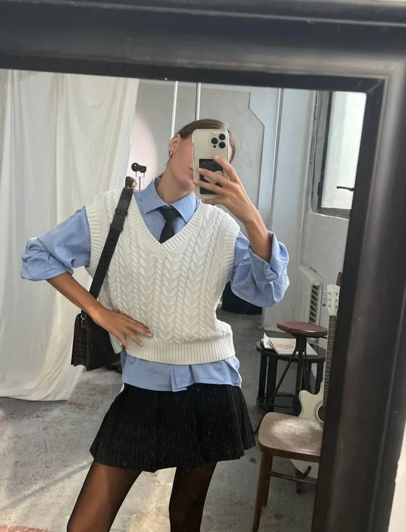 針織背心穿搭