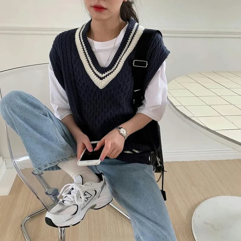 針織背心穿搭