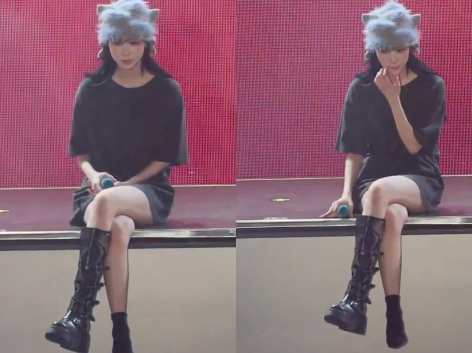 aespa Winter 演唱會坐著晃腳「掉靴子」，粉絲笑翻：「感覺她想瞬間消失！」