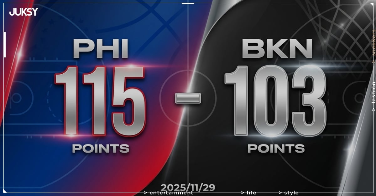 [2025/11/29 七六人 @ 籃網] Maxey率三箭齊發 七六人客場12分擊敗籃網