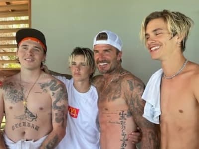 貝克漢大兒子克魯茲 Cruz Beckham 曬兄弟合照！久違同框打破不合傳言！