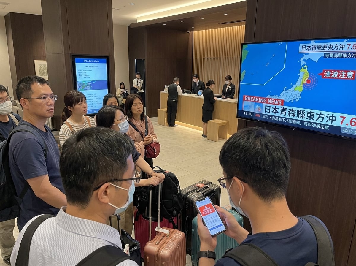 日本青森7.6強震引發海嘯警報 台灣旅客飯店驚魂直擊