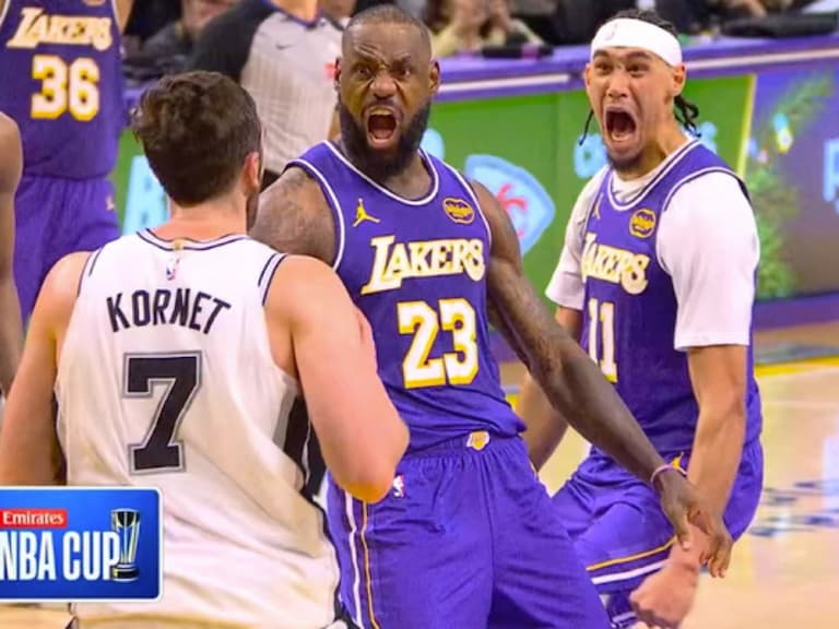 NBA／40 歲詹皇「單手暴力隔扣」7 呎馬刺長人！霸氣怒吼讓全場球迷沸騰！