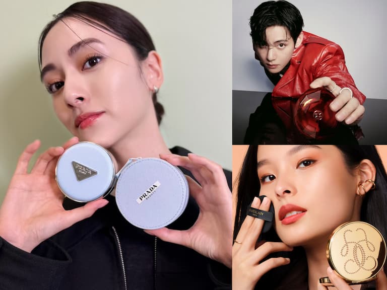 PRADA Beauty 莫測藍尼龍氣墊粉餅推出限量寶寶藍色系!加碼推薦 2025 氣墊粉餅、價格、妝感一次看!
