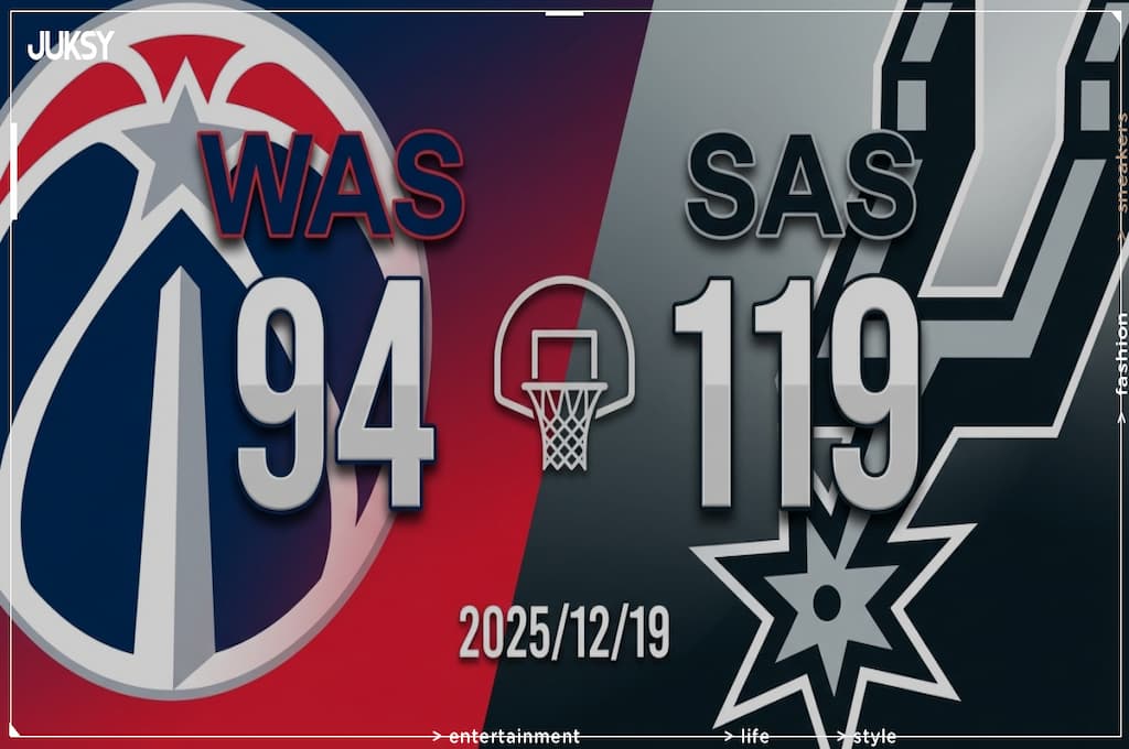 [2025/12/19 巫師 @ 馬刺] Harper轟24分領軍 馬刺主場25分大勝巫師