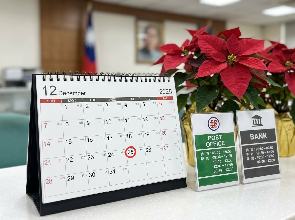 12 月 25 日行憲紀念日真的有放假啦！郵局、銀行營業時間一次看